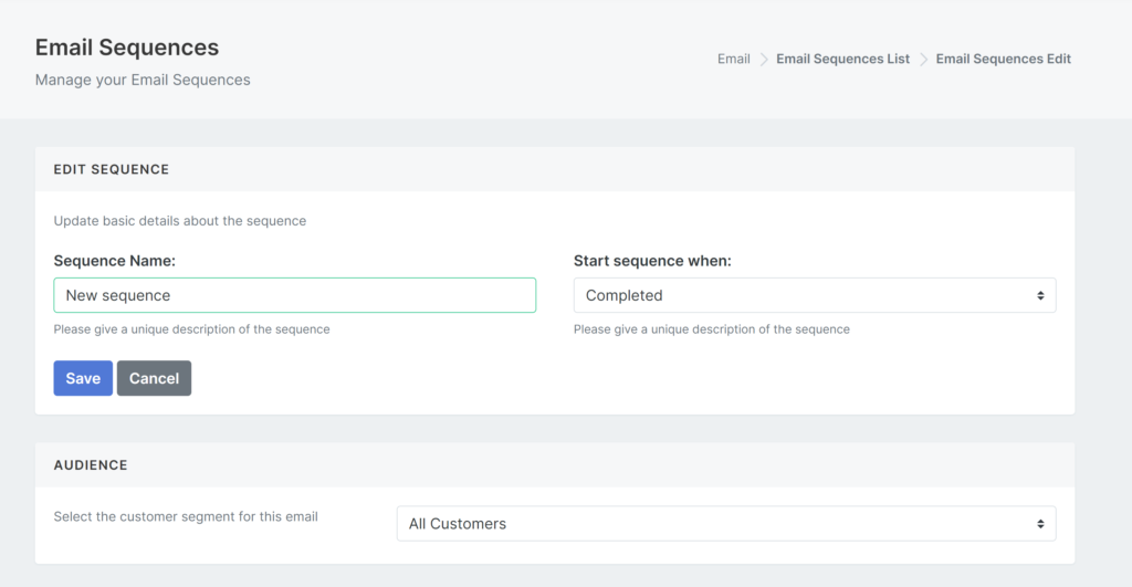 Email automation and customer segmentation in Blue Odin